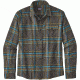 Patagonia Long Sleeve Lightweight Fjord Flannel Shirt - Men's -Watershed/Forge Grey-X-Small