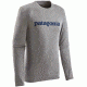 Patagonia Long-Sleeved Capilene Daily Graphic T-Shirt - Men's -Text Logo/Feather Grey/Navy Blue-Medium