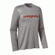Long-Sleeved Capilene Daily Graphic T-Shirt - Mens -Text Logo/Feather Grey-X-Large