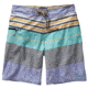 Planing Stretch 20 in Board Shorts - Mens-Textured Fitz Stripe/Howling Turquoise-20 in-35 Waist