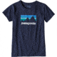 Patagonia Shop Sticker Cotton/Poly Responsibili-Tee - Women's-Navy Blue-X-Small