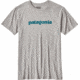 Patagonia Text Logo Cotton/Poly T-Shirt - Men's-Drifter Grey/Elwha Blue-Small