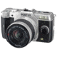 Pentax Q7 Compact Mirrorless Camera with 5-15mm and 15-45mm Lenses, Silver 11531