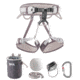 Petzl Corax Harness Kit w/ CORAX Harness, Am'D Belay System, VERSO Inserter, BANDI Chalk Bag, and Power Ball, Grey, 2, K030CA01