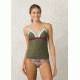prAna Aleka Tankini Swim Top Womens, Cargo Green Color Block, Medium, W1ALEK115-CGCX-M