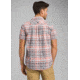 prAna Cayman Plaid Short Sleeve - Mens, Silver Spray, Large, M11181353 -049-L