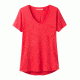 prAna Foundation Short Sleeve V Neck Top Women's, Carmine Pink Heather, Medium, W11170142-CPHT-M