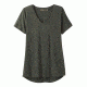 prAna Foundation Short Sleeve V Neck Top Women's, Forest Green Heather, Large, W11170142-FGHT-L