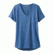prAna Foundation Short Sleeve V Neck Top Women's, Sunbleached Blue Heather, Large, W11170142-SUHT-L