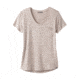 prAna Foundation Short Sleeve V-neck - Women's, Pebble Grey Heather Stripe, Large, W11170142 -064-L