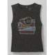 prAna Organic Graphic Sleeveless Shirt - Womens, Washed Black Throwback, S, 1962781-001-S