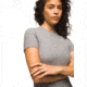 prAna Foundation Rib Tee - Womens, Heather Grey, Extra Small, 1970821-020-XS