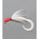 Pucci Bucktail Flash Striper Jig, 1/2 oz, Fluorescent Red Head/White/White, PFJ12-FL/WH