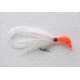 Pucci Bucktail Flash Striper Jig, 1 oz, Fluorescent Red Head/White/White, PFJ-1-FL/WH