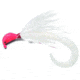 Pucci Bucktail Flash Striper Jig, 2 oz, Fluorescent Red Head/White/White, PFJ200-FL/WH