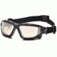 Pyramex I-Force Safety Glasses, Black Frame &amp; Indoor/Outdoor Mirror Anti-Fog Lens SB7080SDT