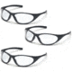 Pyramex Zone II Safety Eyewear - Clear Lens, Matte Black Frame, Pack of 3