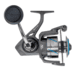 Quantum Benchmark Spinning Reel and Rod Combo, 8ft, 2-PC, Med-Heavy, Moderate-Fast Rod, Graphite Composite Blank, SZ 5000 Reel, 5+1 Bearings, 5.6-1 Ratio, Silver/Blue, BK5000802MH1225.P2