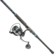 Quantum Benchmark Spinning Reel and Rod Combo, 9ft, 2-PC, Med-Heavy, Moderate-Fast Rod, Graphite Composite Blank, SZ 6000 Reel, 5+1 Bearings, 5.6-1 Ratio, Silver/Blue, BK6000902MH1530.P2