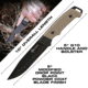 Reapr Brigade Fixed Blade Knife, 5in, 420 Stainless, Black Powdercoated, 11009