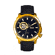 Reign Bauer Automatic Semi-Skeleton Leather-Band Watch, Gold/Black, One Size, REIRN6004