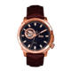 Reign Bauer Automatic Semi-Skeleton Leather-Band Watch, Rose Gold/Black, One Size, REIRN6006