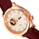 Reign Bauer Automatic Semi-Skeleton Leather-Band Watch, Rose Gold/White, One Size, REIRN6005