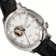 Reign Bauer Automatic Semi-Skeleton Leather-Band Watch, Silver/White, One Size, REIRN6001