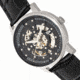 Reign Belfour Automatic Skeleton Leather-Band Watch, Silver/Black, One Size, REIRN3607