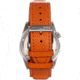 Reign Francis Leather-Band Watch w/Date, Black/Orange, One Size, REIRN6305