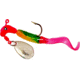 Road Runner Curly Tail Jig w/Spinner, Fluorscent Red/Green/Yellow/Fire, 1/8oz, Strip Card, 1603-237