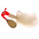 Road Runner Marabou Jig w/Spinner, 1/16 oz, Fluorescent Red/White Strip, 2/Pack, B2-1002-009