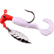 Road Runner Pro Series Curly Tail Jig w/Spinner, Fluorescent Red/White Strip, 1/8oz, 1 Pack, 1653-009