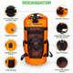 Rockagator Kanarra Series Waterproof Backpack, 90L, Grey, KNRA90GY