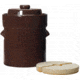 Roots &amp; Harvest Traditional Style Water-Seal Crock Set, 2L Fermentation Crock w/Lid &amp; Weights, Brown, Small, 1562