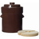 Roots &amp; Harvest Traditional Style Water-Seal Crock Set, 2L Fermentation Crock w/Lid &amp; Weights, Brown, Small, 1562