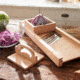 Roots &amp; Harvest Triple Blade Cabbage Cutter, Wood/Stainless, Small, 1347