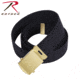 Rothco 74 Inch Military Web Belts, Black, Gold Buckle, 1724