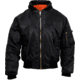 Rothco Hooded MA-1 Flight Jacket, Mens, Black, Extra Large, 7400-051
