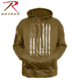 Rothco U.S. Flag Concealed Carry Hoodie - Men's, Coyote Brown, 4XL, 80830-CoyoteBrown-4XL