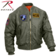 Rothco MA-1 Flight Jacket with Patches, Sage Green, Small, 7240-SageGreen-S