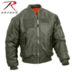 Rothco MA-1 Flight Jacket with Patches, Sage Green, Small, 7240-SageGreen-S