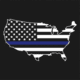 Rothco Thin Blue Line America Map T-Shirt, Small, 1851-S