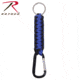 Rothco Thin Blue Line Paracord Keychain With Carabiner, 99804