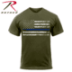 Rothco Thin Blue Line T-Shirt, Olive Drab, M, 1092-OliveDrab-M