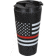 Rothco Thin Red Line Flag Travel Mug, Black/White, 1289