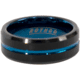 Rothco Tungsten Carbide Thin Blue Line Ring, Black, 7, 19991-Black-7