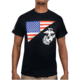 Rothco US Flag / USMC Eagle, Globe, &amp; Anchor T Shirt, Black, Extra Large, 54285-Black-XL