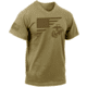 Rothco US Flag / USMC Eagle, Globe, &amp; Anchor T Shirt, Coyote Brown, Medium, 54280-CoyoteBrown-M