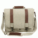 Rothco Vintage Canvas Pathfinder Laptop Bag With Leather Accents, Khaki, 9691-Khaki